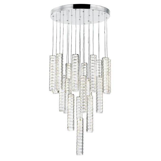 Orren Ellis Landeros LED Unique Statement Geometric Chandelier Wayfair